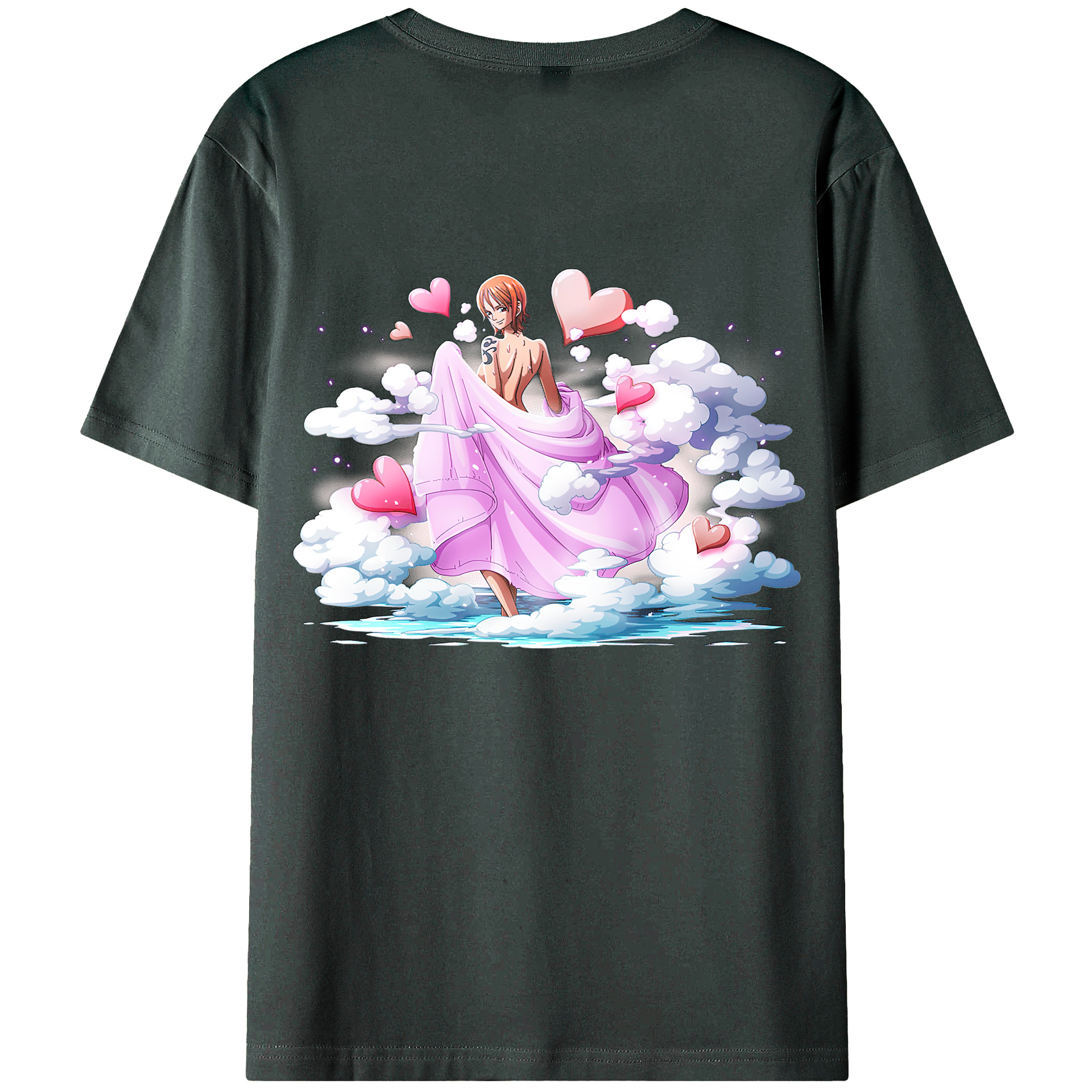 （画像用） ワンピース ナミ ONE PIECE Nami 綿100％ メンズ半袖Tシャツ（バックプリント） 通気性
